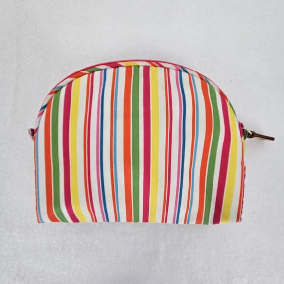 Ralph Lauren Small Make Up Bag Rainbow Stripes Zip Closure Vinyl 6 In x 7 In - Picture 3 of 5